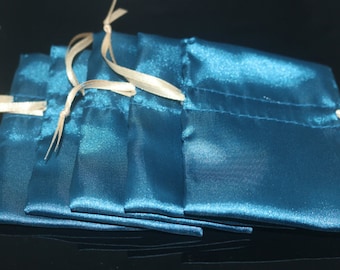 20pcs Blue Silk Bags, Silk Jewelry Pouch, Satin Patterns Gift Bag, Wedding Favor Bag, Wedding Jewelry Bags, Gift Bags