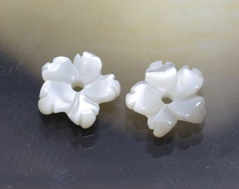 6mm Natural White MOP Shell Flower Beads,White Shell beads, HZ0059