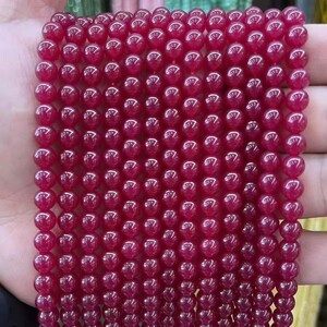 2mm-12mm Natural Red Ruby Beads,Red Corundum smooth round beads, 15" Full Strand
