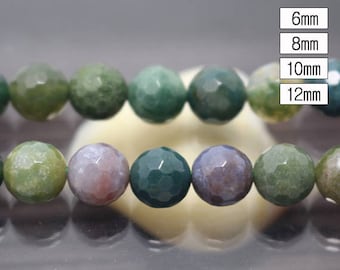 India Agate 128 Faceted Round Beads, 15'' one strand ( 6 mm 8mm 10mm 12mm ),HZ0596