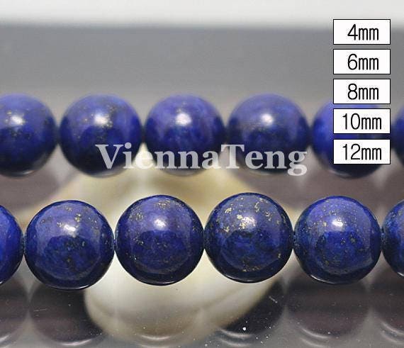 Synthetic Lapis Lazuli Smooth Round Beads 15 Inch Full Strand 4mm 6 Mm 8mm 10mm 12mm Etsy UK