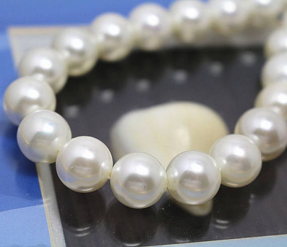 8/10/ 12mm Blue South Sea Shell Pearl Round Beads Necklace Bracelet
