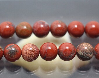 Red Jasper Smooth Round Beads, 15 Inch Full Strand ( 6 mm 8mm 10mm 12mm ),HZ0560