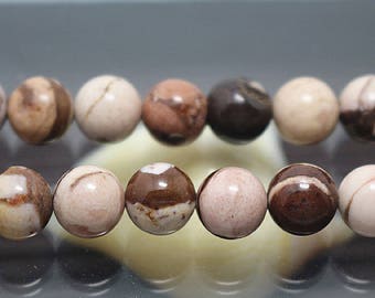 Australian Zebra Jasper, Smooth Round Beads, 15 Inch Full Strand ( 6 mm 8mm 10mm 12mm ),HZ0596
