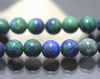 6-12 mm 染色クリソコラ 宝石 ラウンド ビーズ 15 インチ フル