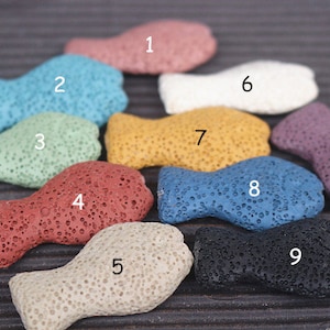 11 Colors, 2 Sizes, Lava beads, Fish shape lave beads, natural lava stone,15 inch strands