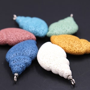 6 Colors, Lava beads, Lava Conch beads,Pendant Lava Beads,Earrings Lava Beads, Volcanic Rock Beads, natural lava stone
