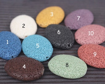 11 Colors, 2 Sizes, Lava beads, Oval shape lave beads, natural lava stone,15 inch strands