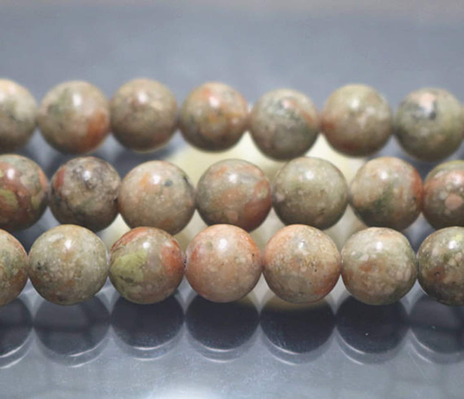 Unakite 8mm Round Crystal Bead Bracelet | The Magic Is In You