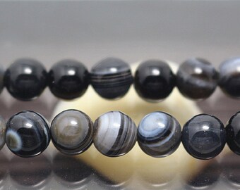 Black Eyes Agate Round Beads, 15'' one strand ( 6 mm 8mm 10mm 12mm )，HZ0592