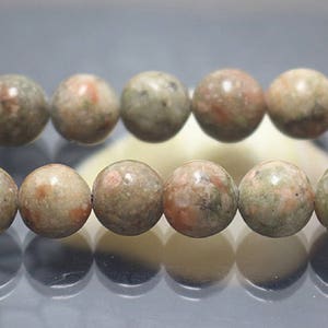 Natural Chinese Unakite beads 4-12mm, smooth round loose beads, 15 inch per strand 4mm 6mm 8mm 10mm 12mm