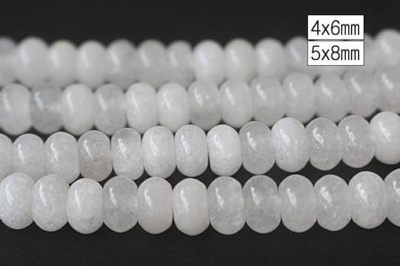 White Jade Rondelle Beads,Rondelle Malaysian White Jade Beads,15 inches full starand 4x6mm 5x8mm ,HZ0347