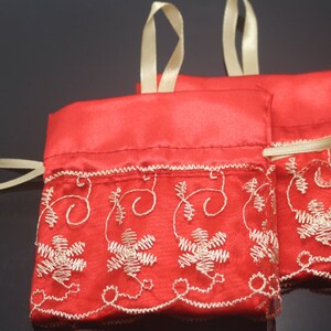 20PCS Red Drawstring Bags, Wedding Gift Packaging Bags, Jewelry Party Bags, gift packaging