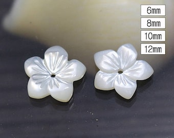 Natural White MOP Shell Flower Beads,White Shell 6mm 8 mm 10mm 12mm 15mm beads, HZ0067