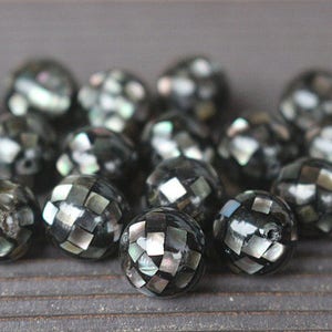 Natural Abalone Mosaic Beads, round ball beads, wholesale beads suppies ( 8mm 10mm 12mm 14mm 16mm 18mm for choose ),HZ0012