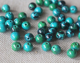 6-16mm Synthetic Chrysocolla Round Beads, Gemstone beads, 15 inch strands ( 6 mm 8mm 10mm 12mm 14mm 16mm )
