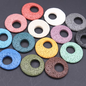 14 Colors, Lava beads, Lava Circle beads,Pendant Lava Beads,Earrings Lava Beads, Volcanic Rock Beads, natural lava stone