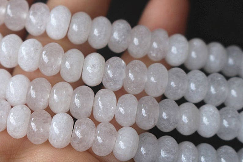 White Jade Rondelle Beads,Rondelle Malaysian White Jade Beads,15 inches full starand 4x6mm 5x8mm ,HZ0347