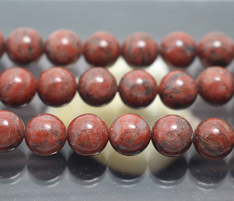 Red Sesame Jasper Gemstone Round Beads 15'' one Etsy
