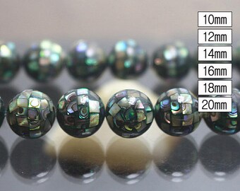 Natural Abalone Mosaic Round Beads,wholesale beads suppies ( 8mm 10mm 12mm 14mm 16mm 18mm for choose ),HZ0013