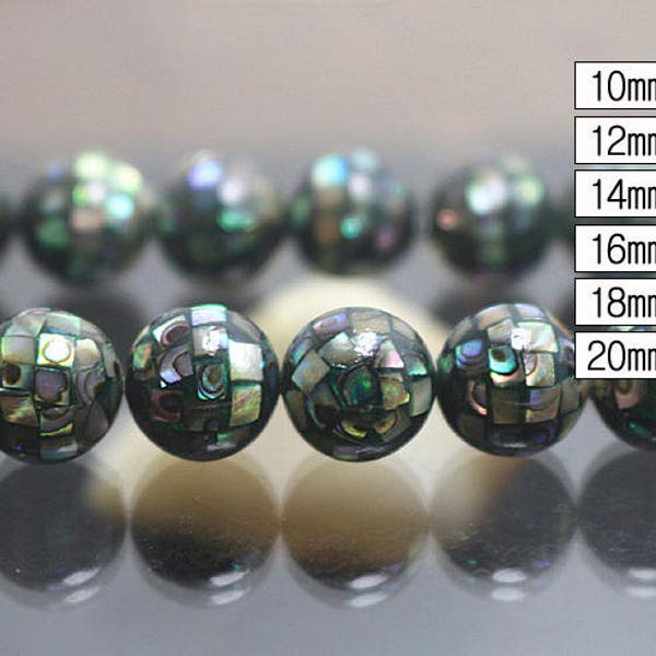 Natural Abalone Mosaic Round Beads,wholesale beads suppies ( 8mm 10mm 12mm 14mm 16mm 18mm for choose ),HZ0013