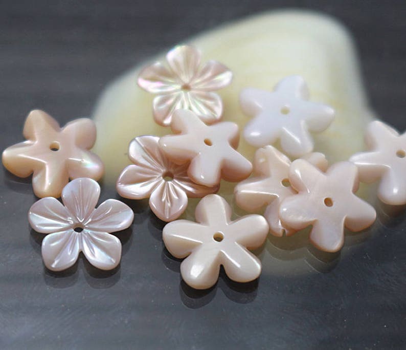 8mm 10mm 12mm 15mm 6mm Pink Shell 100 pcs Natural MOP Shell Flower Beads