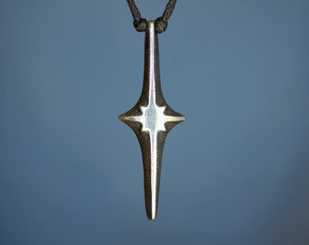 Sterling Silver North Star Necklace, Polaris Pendant, Guiding Star