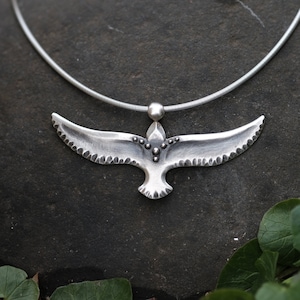 Soaring Bird Necklace / Eagle Necklace / Bird pendant / Bird Silhouette / Falcon / Hawk / Seagull / Flying Bird