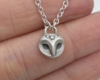 Dainty Sterling Silver Owl Necklace - Handmade Wisdom Pendant