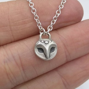 Collier chouette en argent sterling délicat - Pendentif sagesse fait main