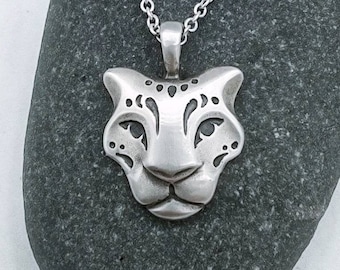 Snow Leopard Necklace Sterling Silver