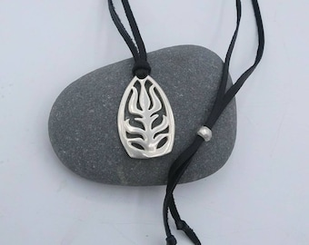 Tulip Necklace Sterling Silver / Symbol of Love, Rebirth and New Beginnings / Folk Art Tulip Pendant