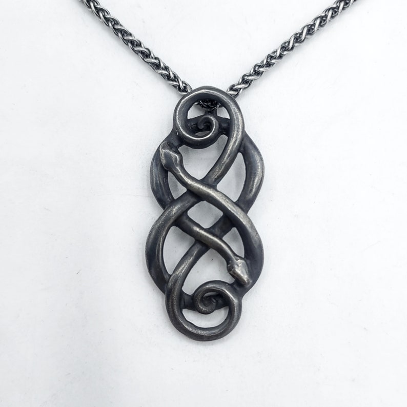 Infinity Snake Necklace in Oxidized Sterling Silver / Auryn Etsy