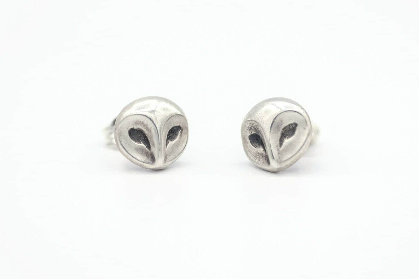 Owl Stud Earrings / Sterling Silver Owl Post earrings / Snowy Owl / Barn Owl / Gift for Night Owl / 