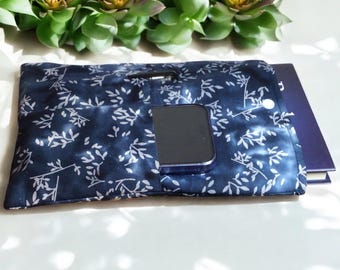 Padded Fabric Book Sleeve with pockets and snap closure