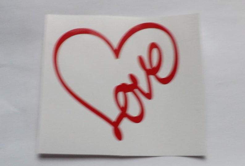 Valentines Day Decal Love Heart Decal Window Decallaptopmug Etsy