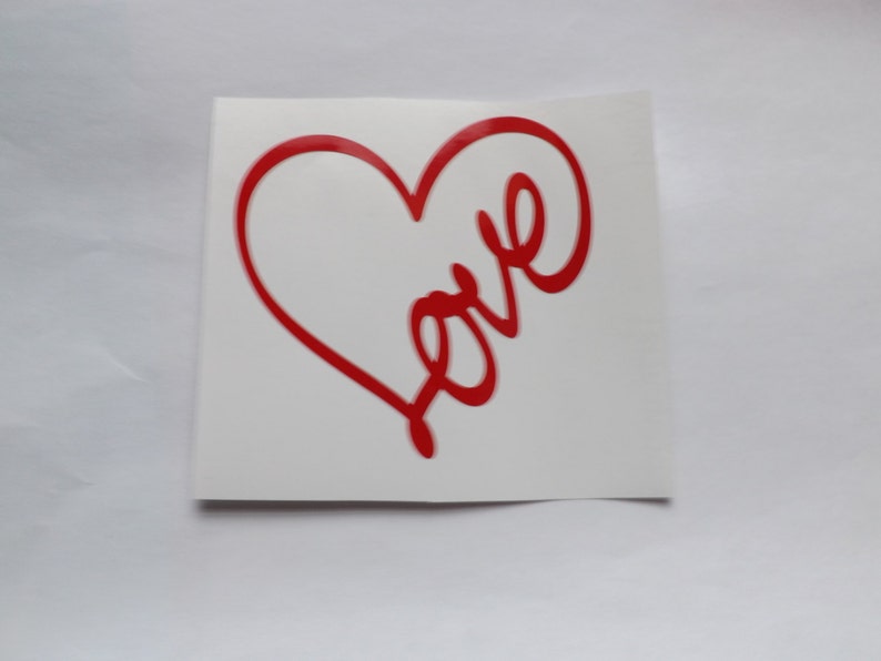 Valentines Day Decal Love Heart Decal Window Decallaptopmug Etsy