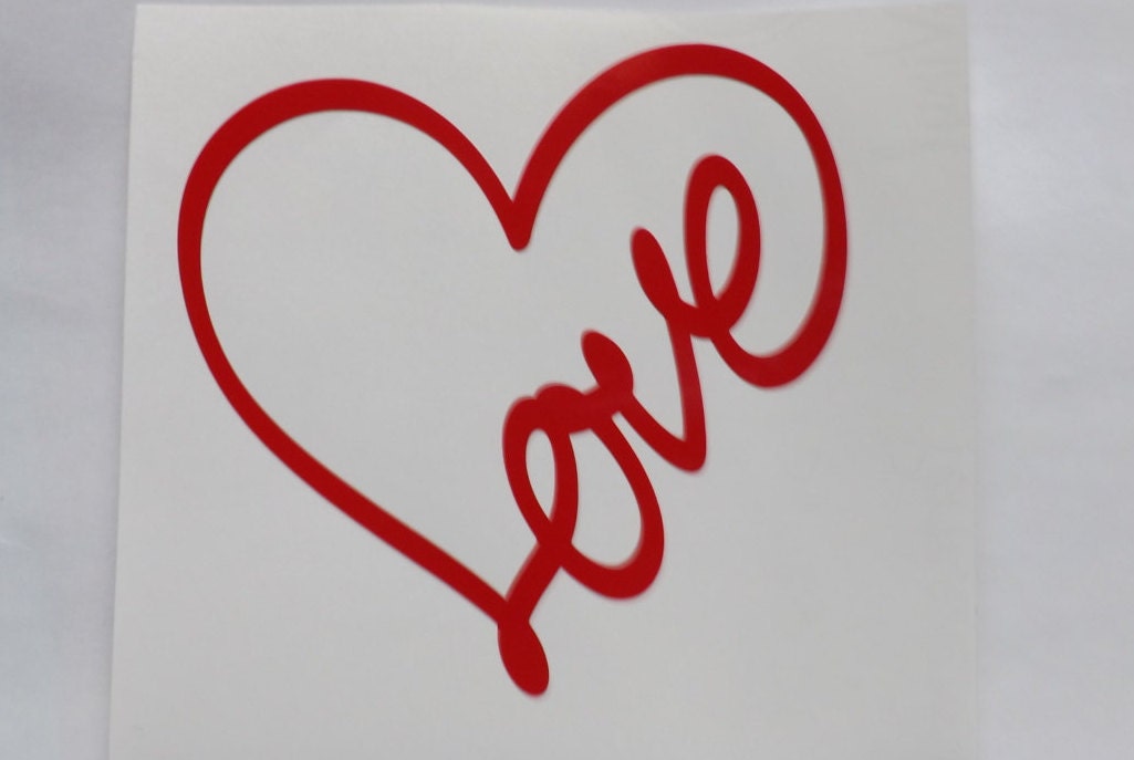 Valentines Day Decal Love Heart Decal Window Decallaptopmug Etsy