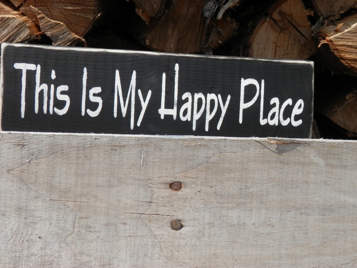 This is My Happy Place Wood Sign Country Wall Decorcabin Etsy