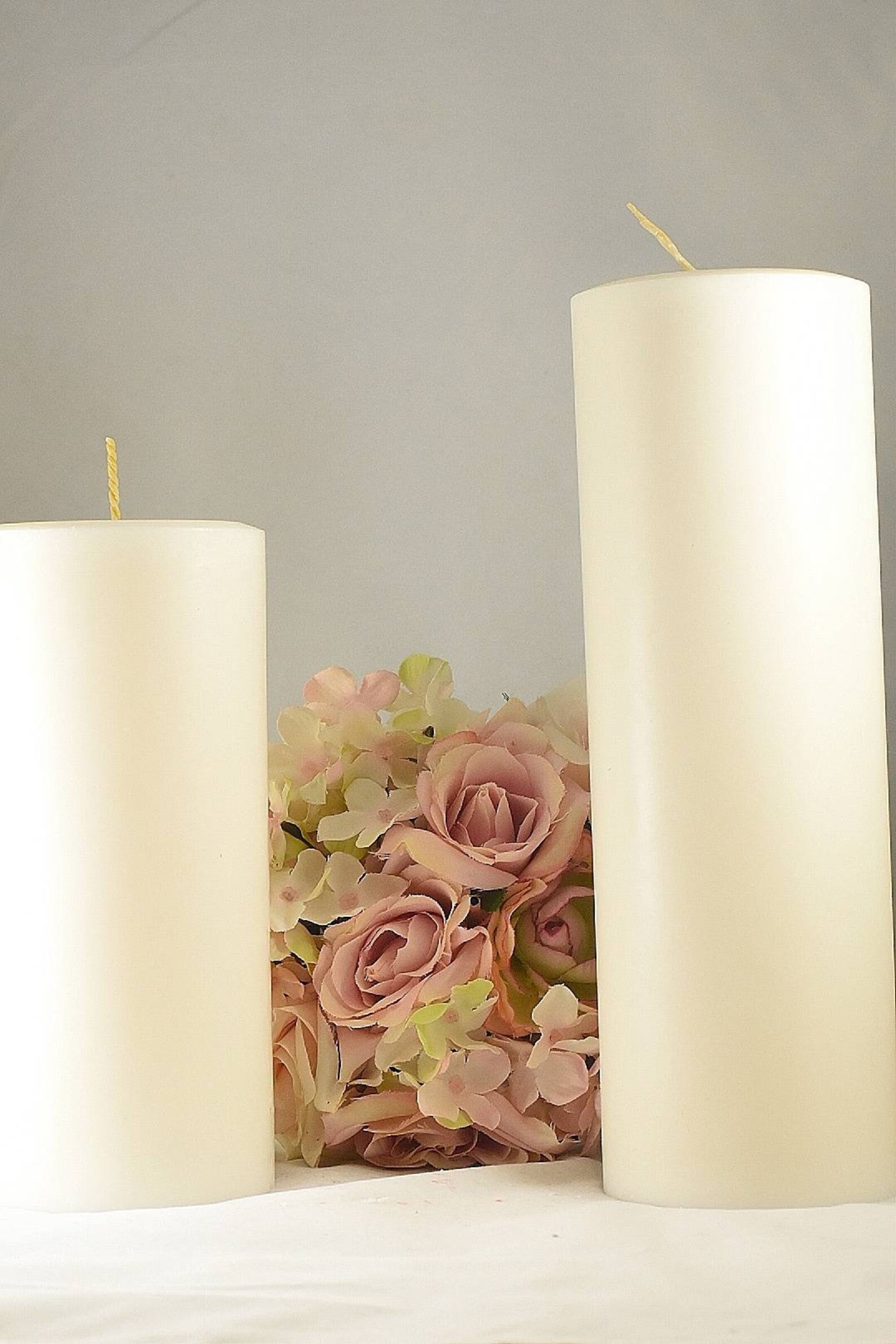 Tall pillar candle set bridal set candles elegant pillar Etsy
