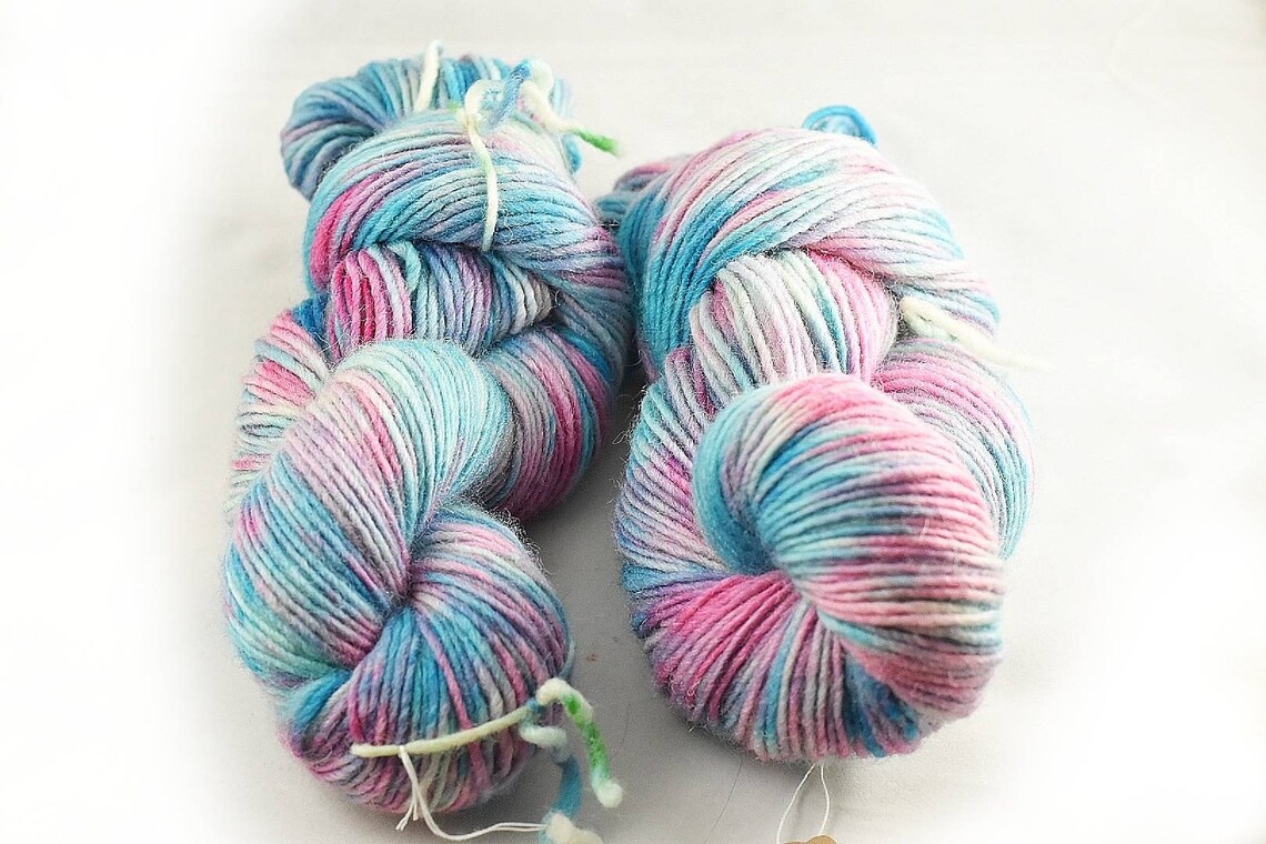 Galaxy hand dyed yarn wool yarn 4 ply dyed yarn purple Etsy