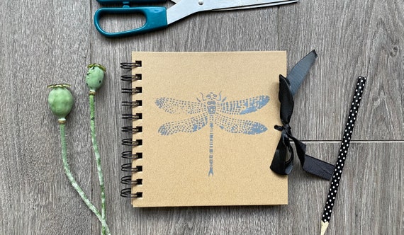 Dragonfly Design Kraft Scrapbook/Journal/Notepad/Memory Book/Botanical/Gift/Stationery