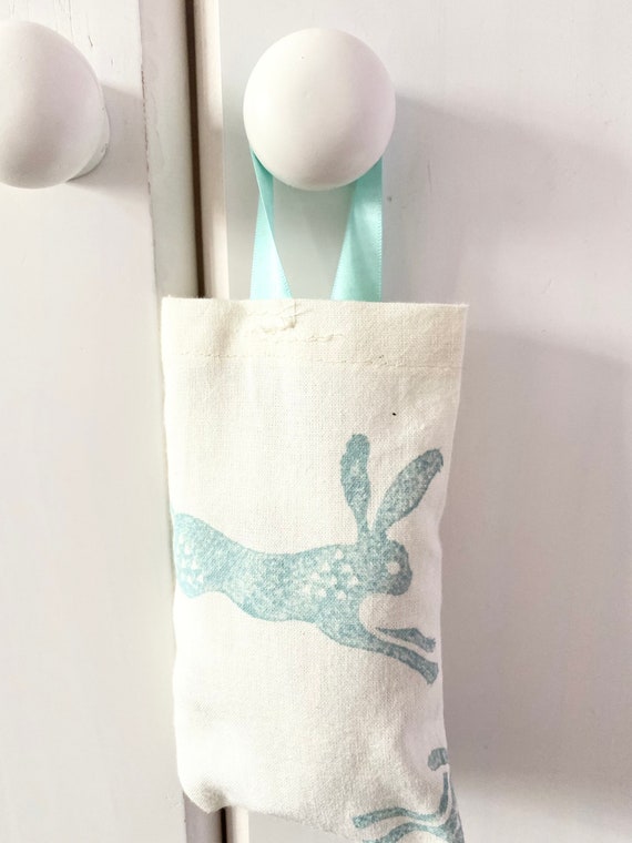 Handmade Lavender Scented Pillow, Leaping Hare Print