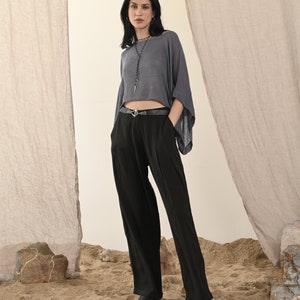 Norah Pants Noir Weiche, bequeme und coole Hose aus Rohseide Bild 5