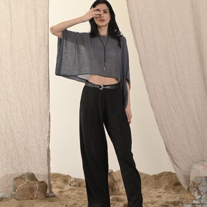 Norah Pants Noir Weiche, bequeme und coole Hose aus Rohseide Bild 6