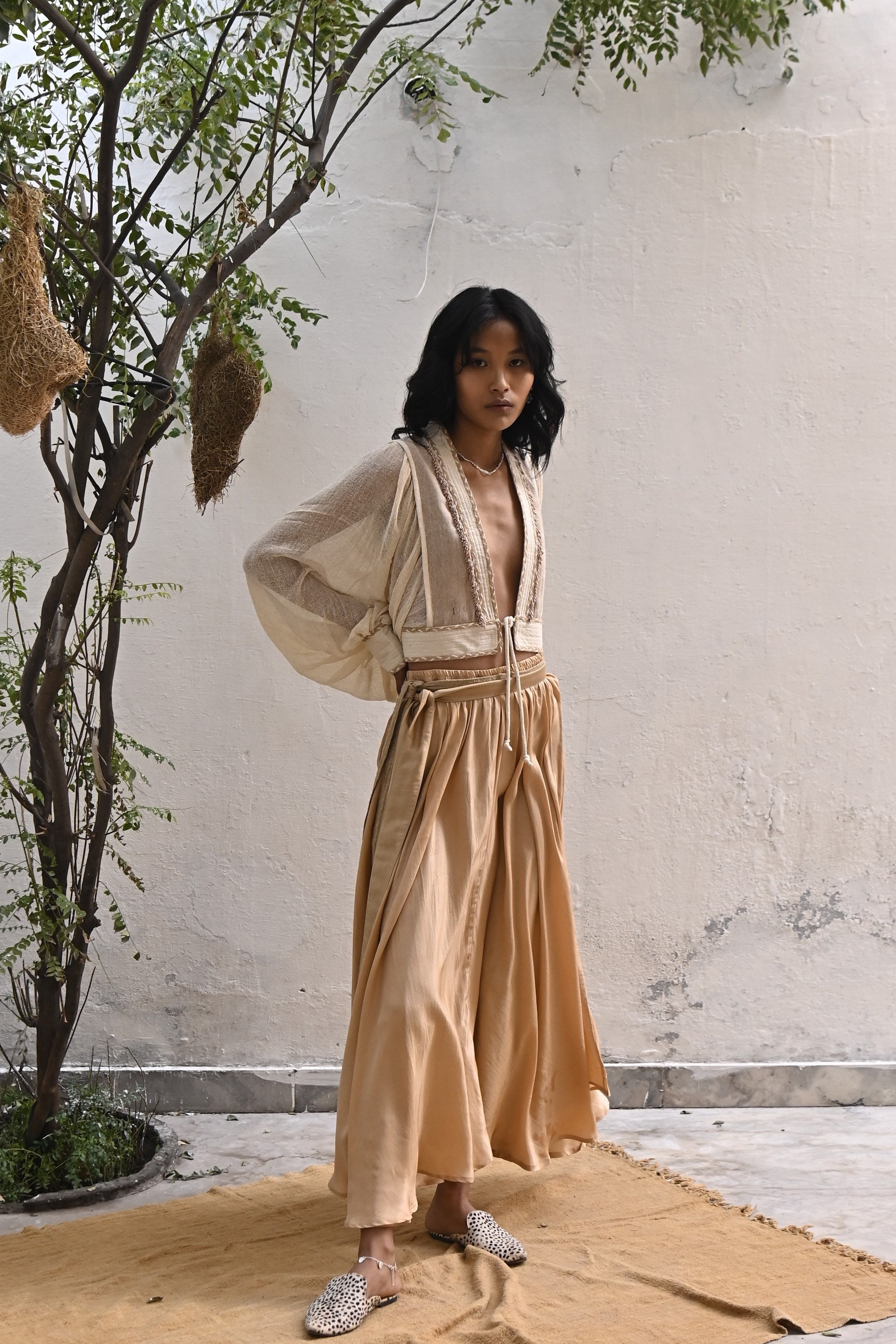 OLEANDER SKIRT- Sand, Elegant Luxurious Full Silk Skirt