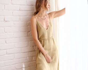 KIRIKO DRESS⋄AmandelRuwe zijden jurk ⋄Summer chic⋄Boho zomerjurk⋄Casual zijden jurk⋄Esthetische beweging