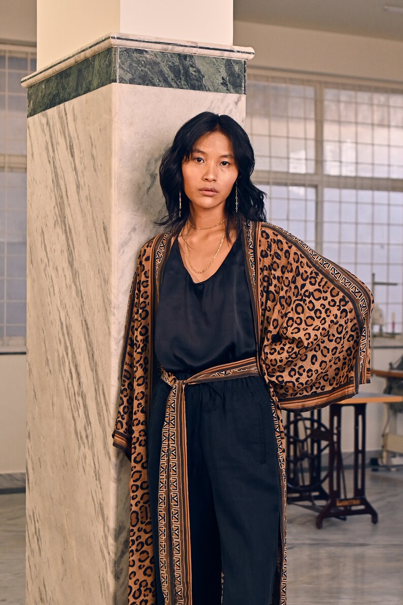 Kurakami Kimono Datura 100% Crepe Silk resort wear image 3