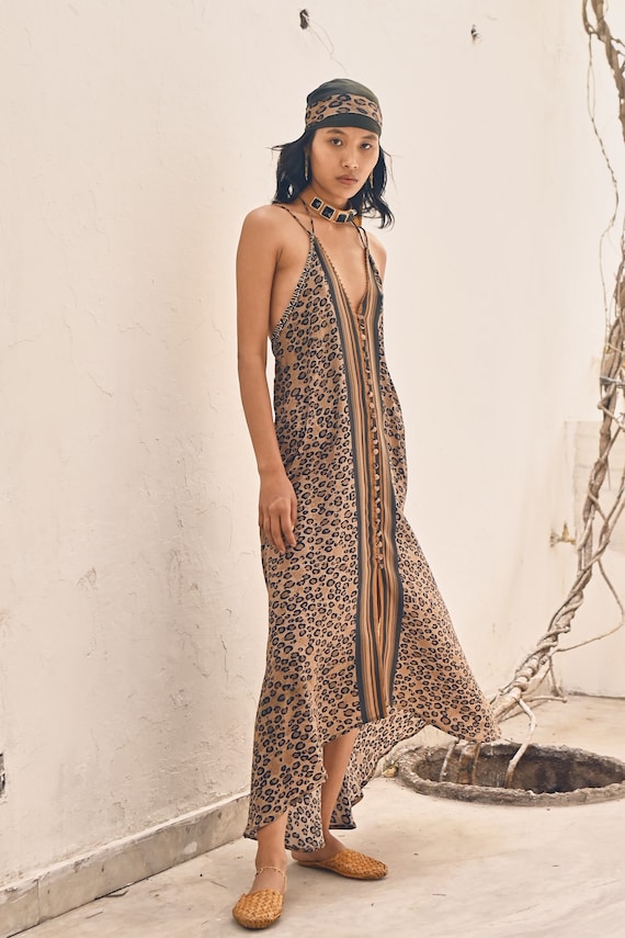 Boho leopard 2025 print dress