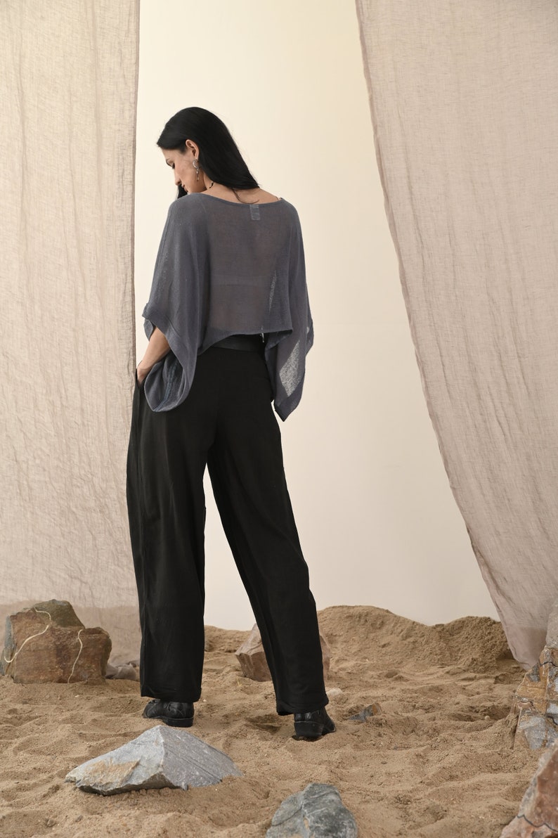 Norah Pants Noir Weiche, bequeme und coole Hose aus Rohseide Bild 4